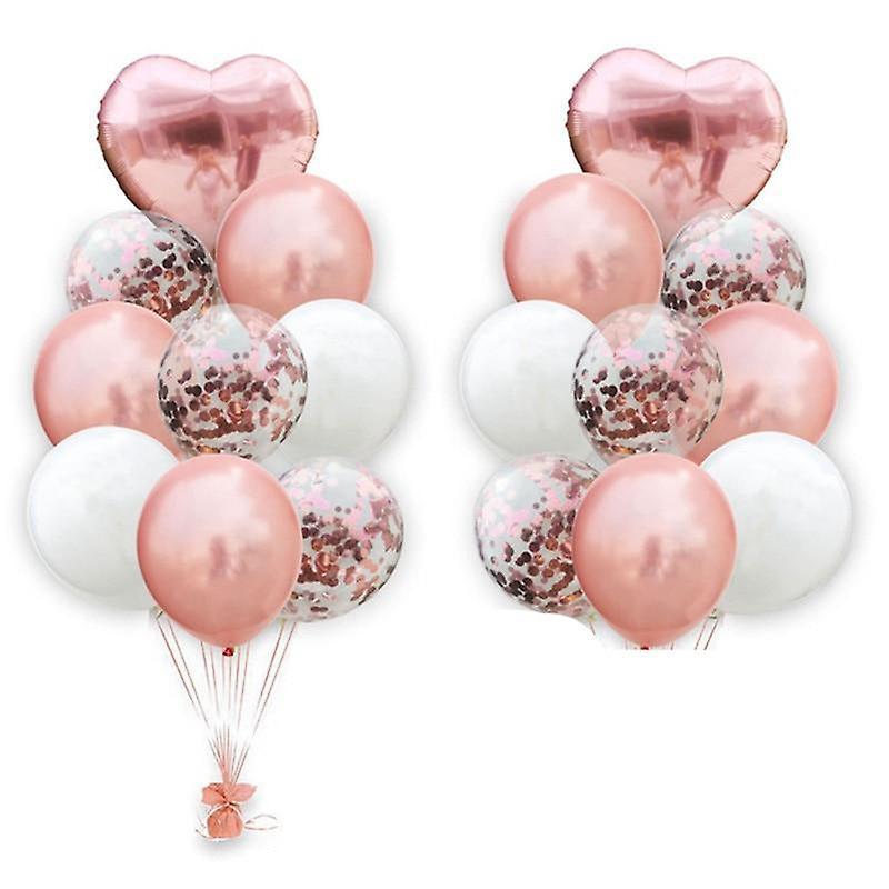 Slowmoose 10pcs Foil Balloons, Latex Balloons For Wedding / Birthday Party Decorations 18pcs rose gold