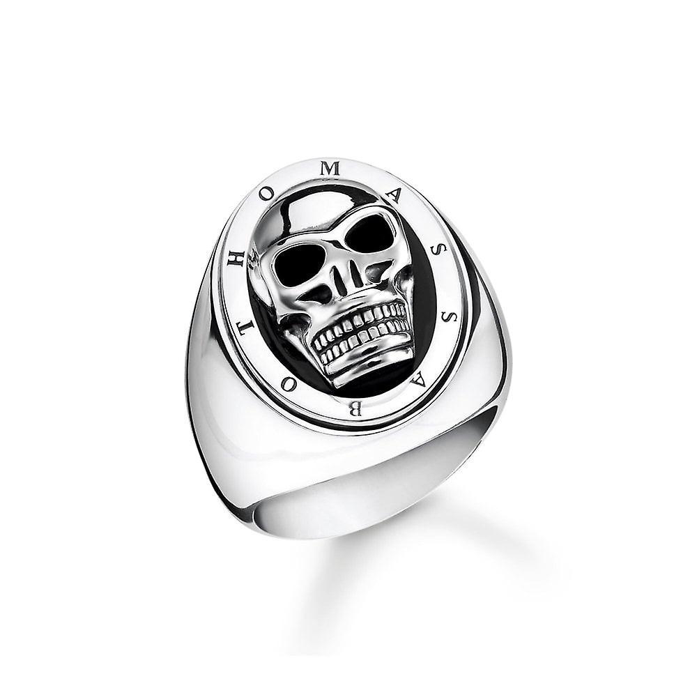 Men's Thomas Sabo Sterling Silver Thomas Sabo Rebel At Heart Skull Signet Ring TR2213-698-11 Size 60