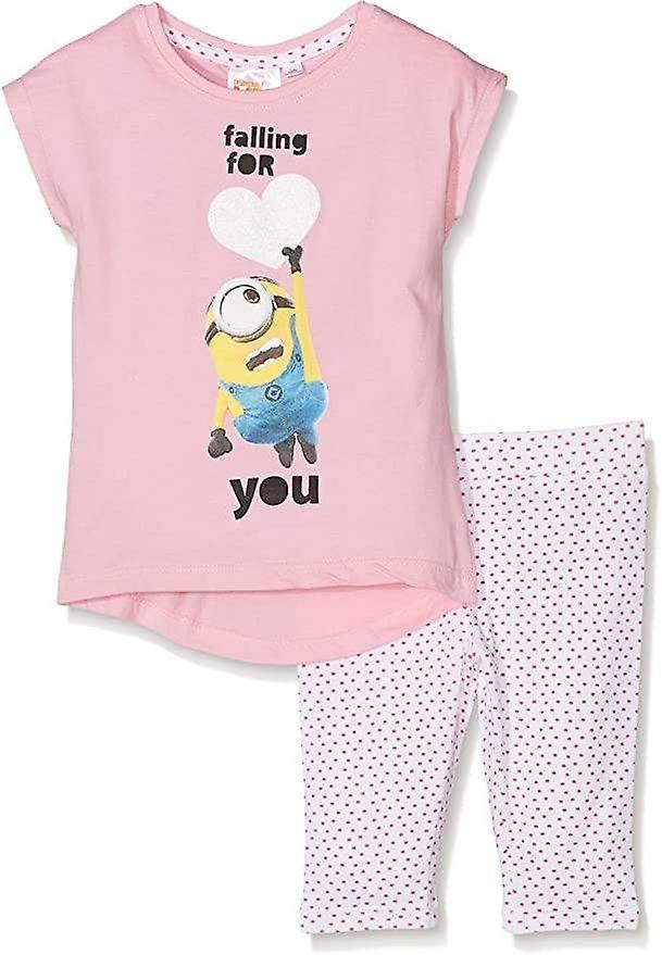 Minions girls outfit set mns241set Pink 7-8 years