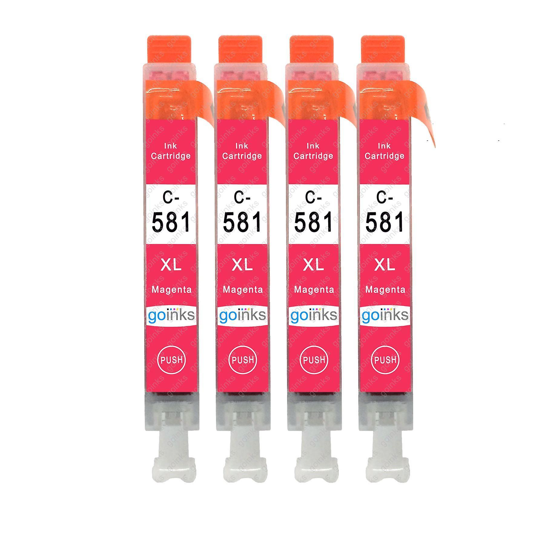 4 Magenta Ink Cartridges to replace Canon CLI-581M Compatible/non-OEM from Go Inks