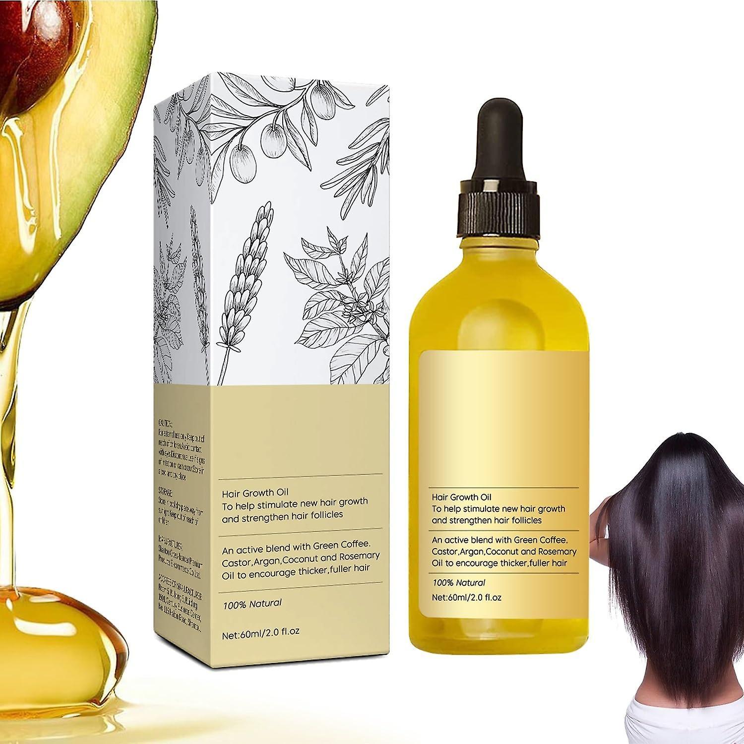 Menghui Natural Hair Growth Oil, Rosemary Oil for Hair Growth, Veganic Natural Hair Growth Oil, Natural Hair Growth Oil, Castor Oil for Hair Growth...