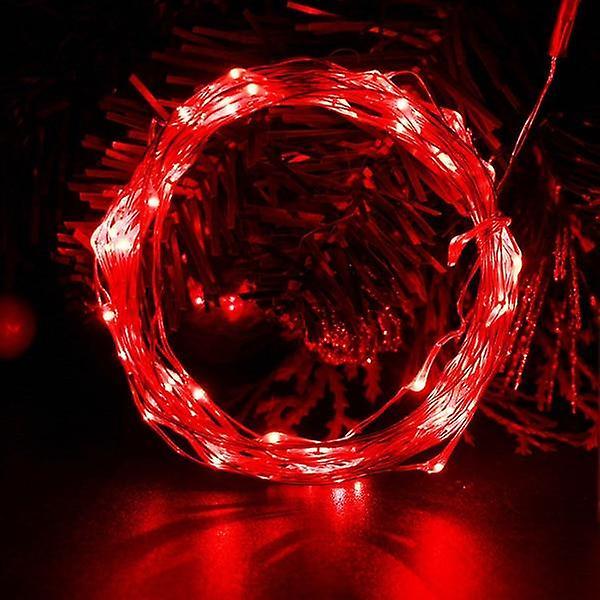 Slowmoose Led String Battery Operated Wire Fairy Garland Light Red 2m 20Leds