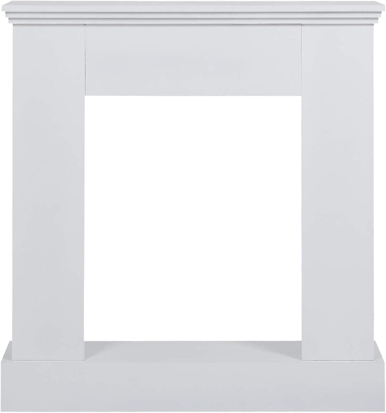 Mobili Rebecca Rebecca Furniture Decorative Frame Fireplace Contemporary White Wood 98x92x23