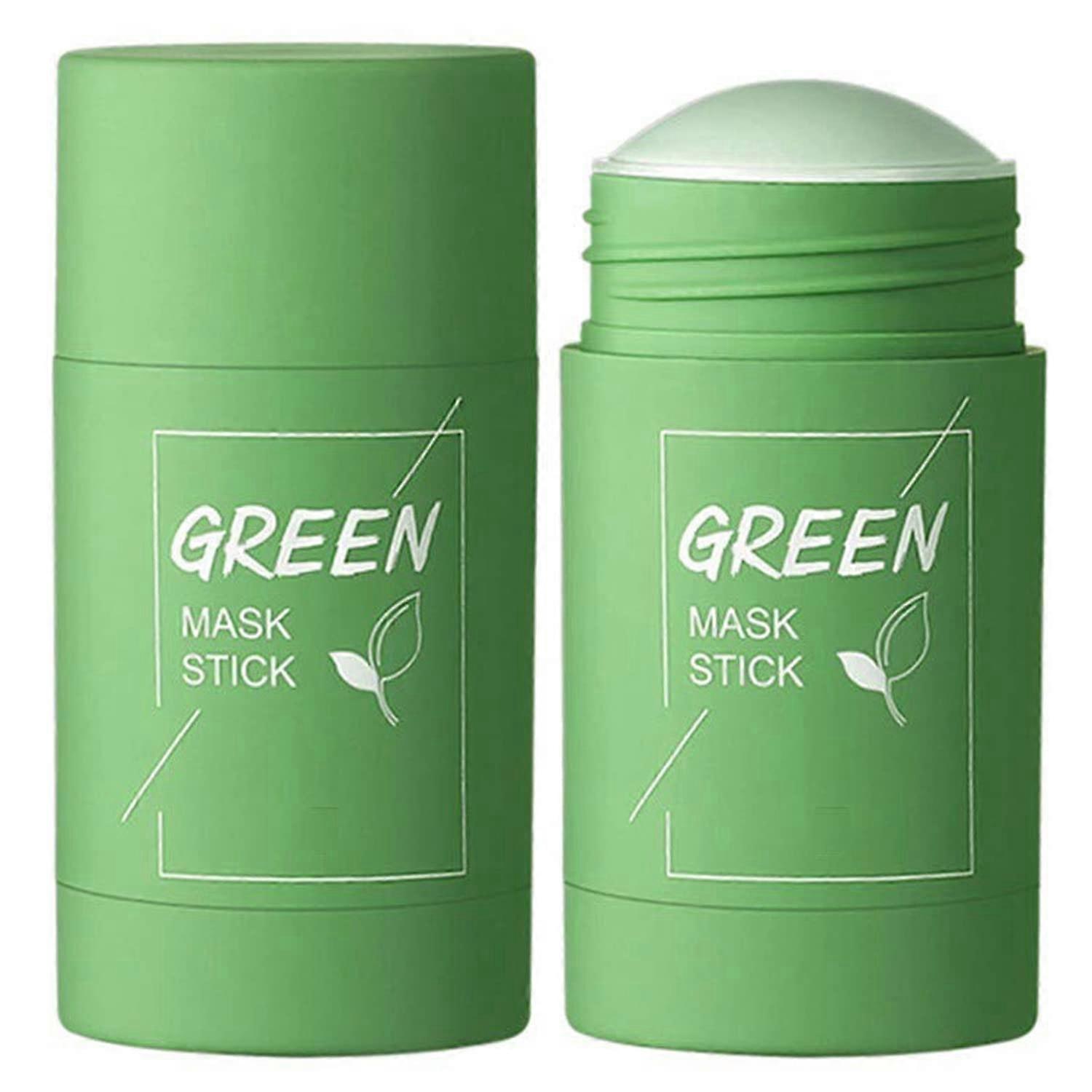 Shanxi Shuishuidiansan Trading Green Tea Mask Stick, 2 Pack Green Tea Cleansing Mask Stick, Green Mask Stick for Face Moisturizes Oil Control, Deep...