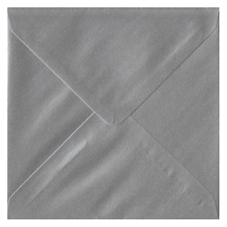 ColorSono Silver Gummed 130mm Square Coloured Silver Envelopes. 100gsm FSC Sustainable Paper. 130mm x 130mm. Banker Style Envelope. 25