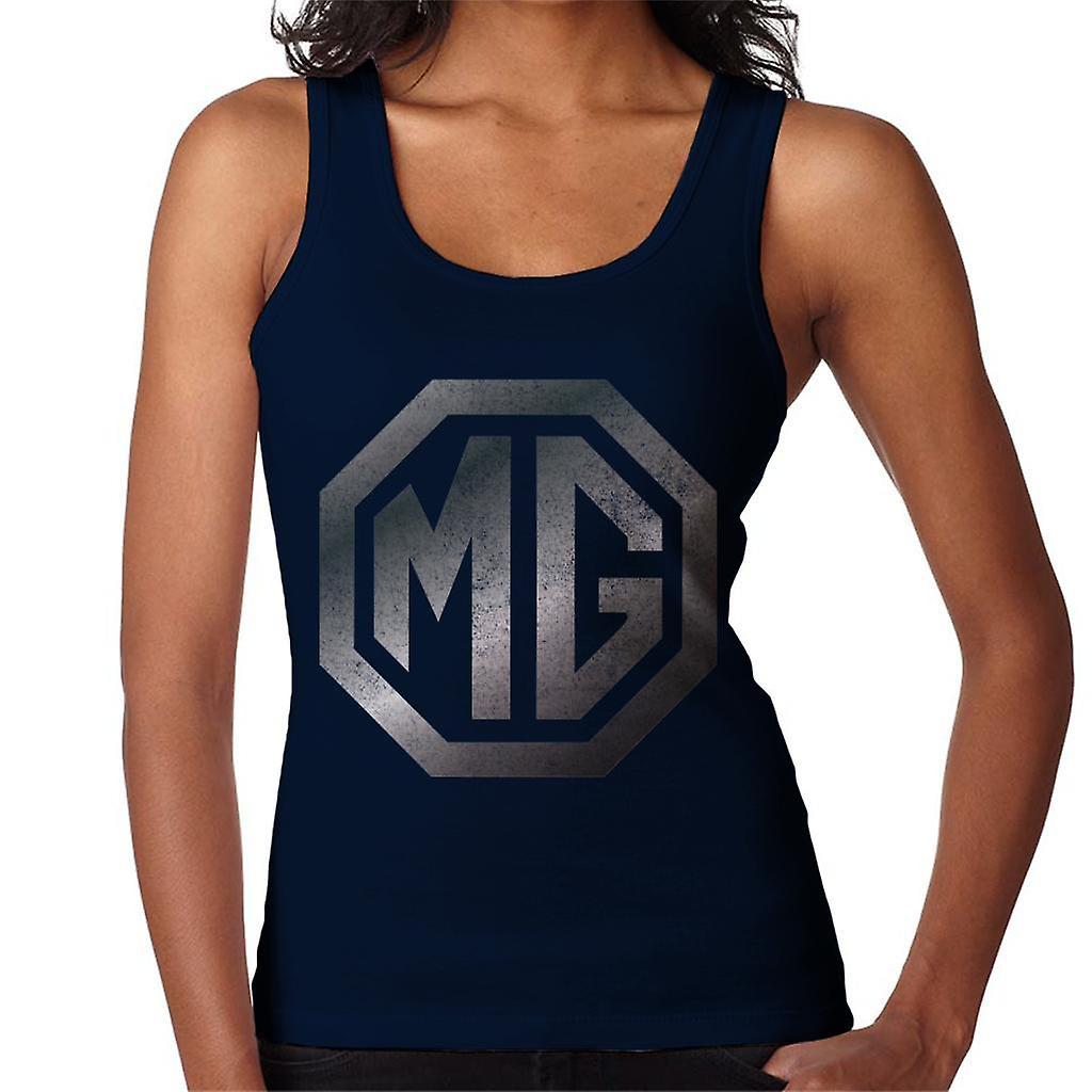 MG Chrome Logo British Motor Heritage Women's Vest Navy Blue Small