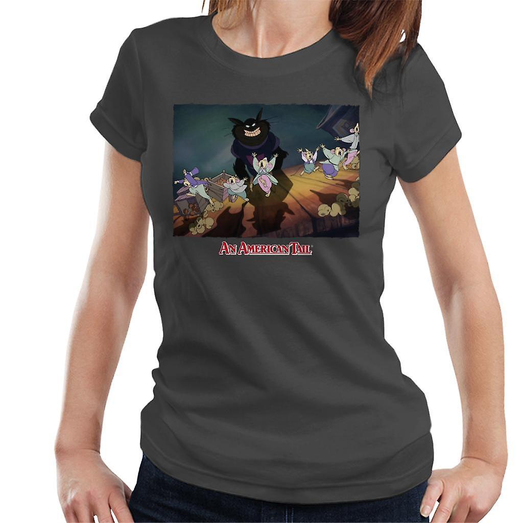 An American Tail Cossack Cats Looming Women's T-Shirt Charcoal XX-Large