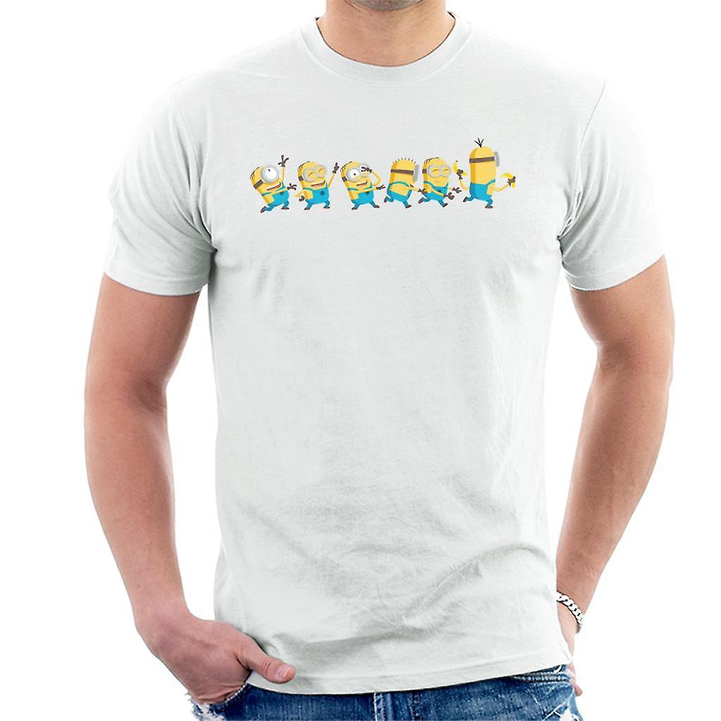 Despicable Me Minions Celebration Line Men's T-Shirt White Large