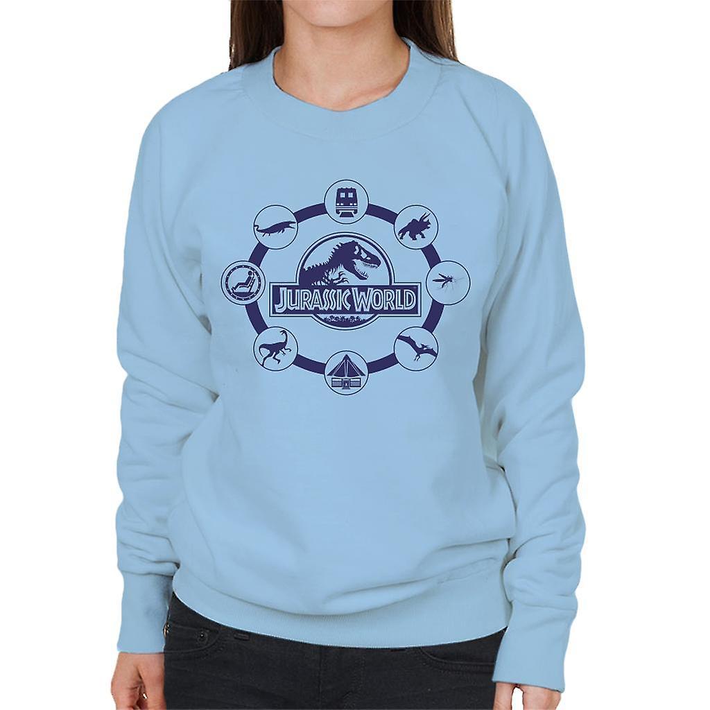 Jurassic Park Jurassic World Film Iconography Women's Sweatshirt Sky Blue Large