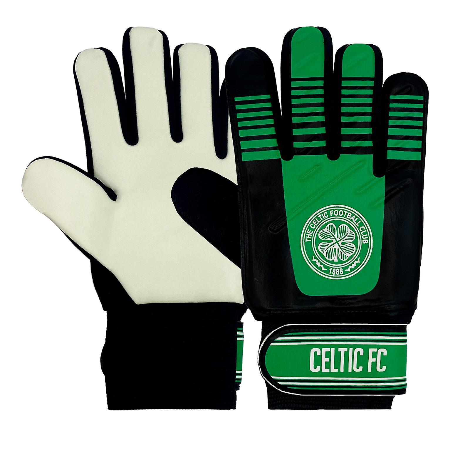 Celtic FC Boys Gloves Goalie Goalkeeper Kids Youths OFFICIAL Football Gift Green/Black Youths: 10-16yrs