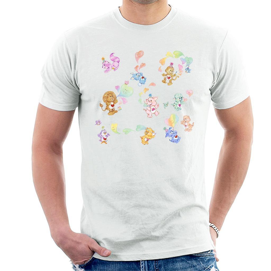 Care Bears Love Heart Montage Men's T-Shirt White Large