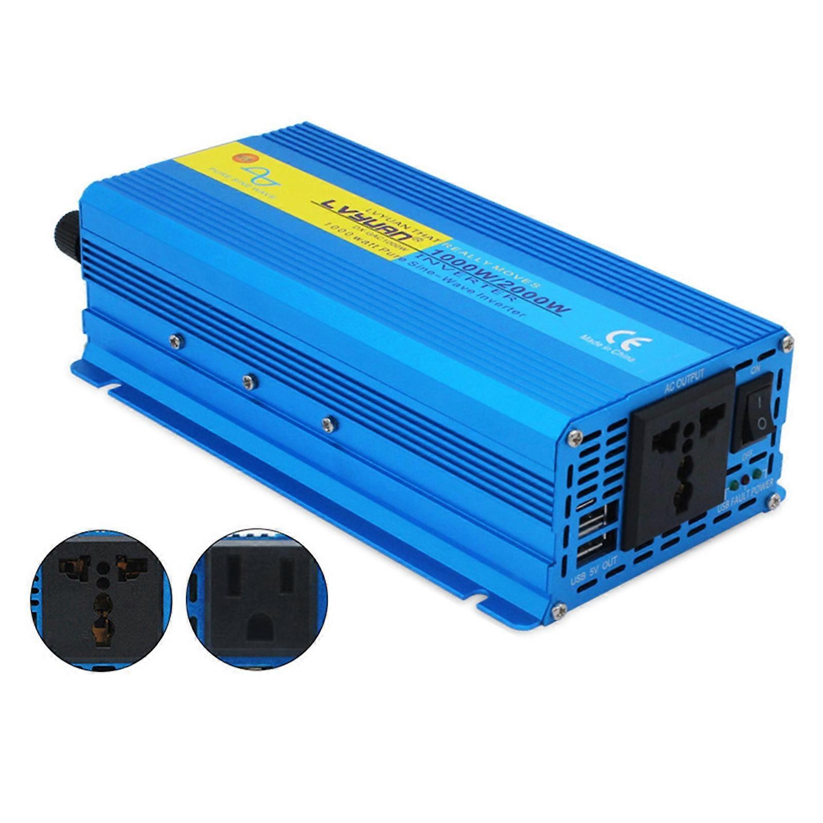 Unbrand 2000W Pure Sine Wave Power Inverter DC 12V To AC 220V Voltage Converter solar power