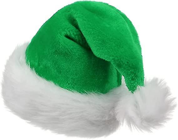 Elsavct Unisex-adult's  Green Santa Hat, Christmas Hat For Adults Women Men Extra Thicken Xmas Holiday Hat With Comfort Liner