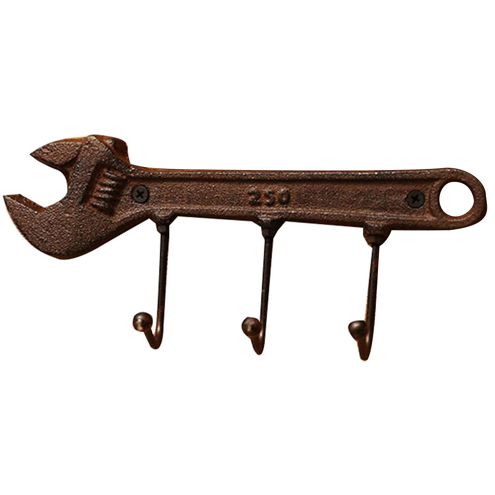 Wilitto Key Rack Industrial Style Spanner Shape Widely Applied Iron Farmhouse Decor Hook Holder for Garden 2