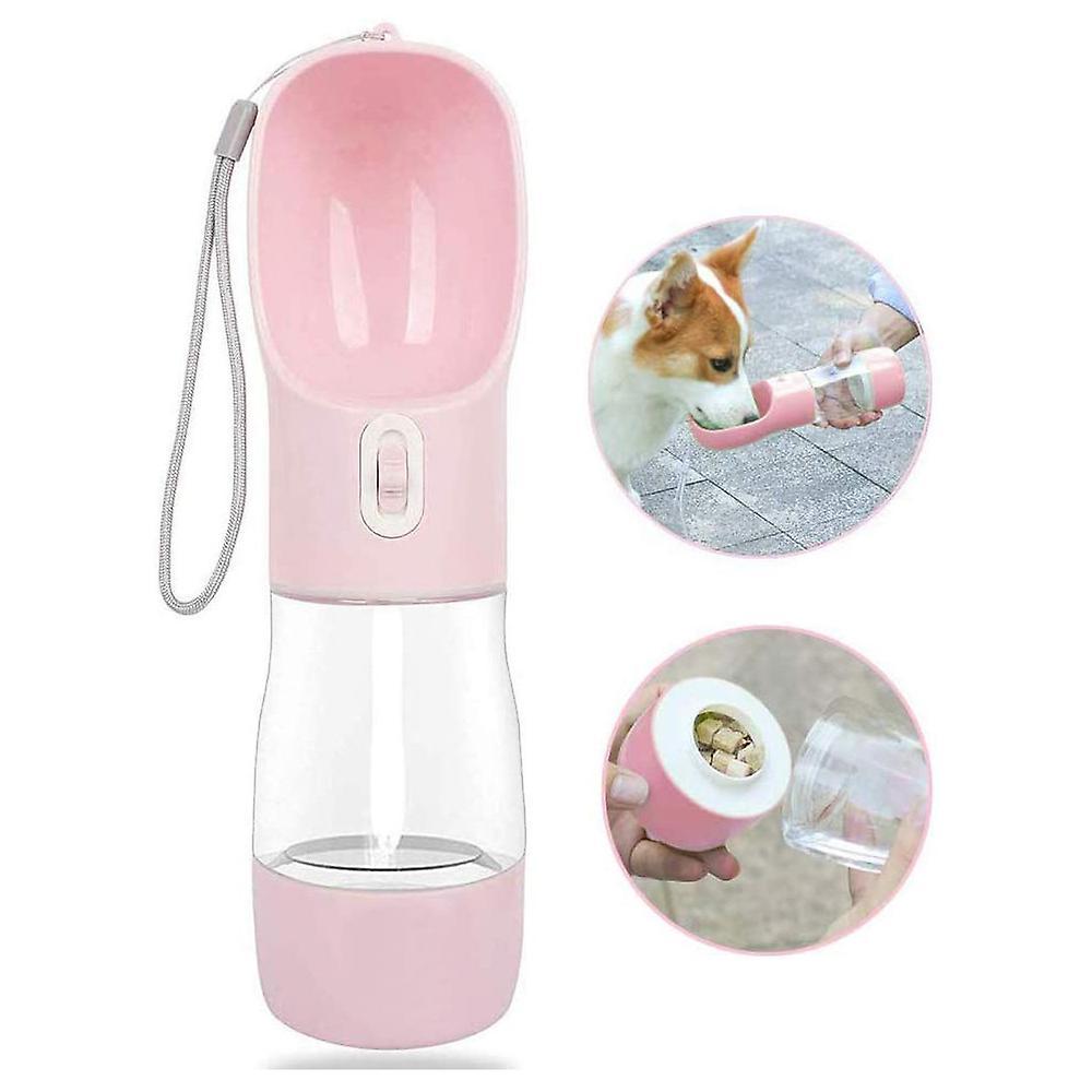 Yydd Dog Water Bottle Compatible With Walking, Multifunctional And Portable Dog Travel Pink