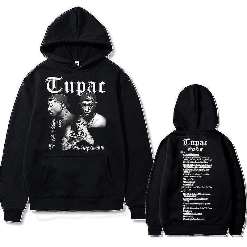 Lequeen Rapper Tupac 2pac Hip Hop Hoodie Men"s Fashion Hoodies Men Women Oversized Pullover Male Black Streetwear Man Vintage Sweatshirt purple L