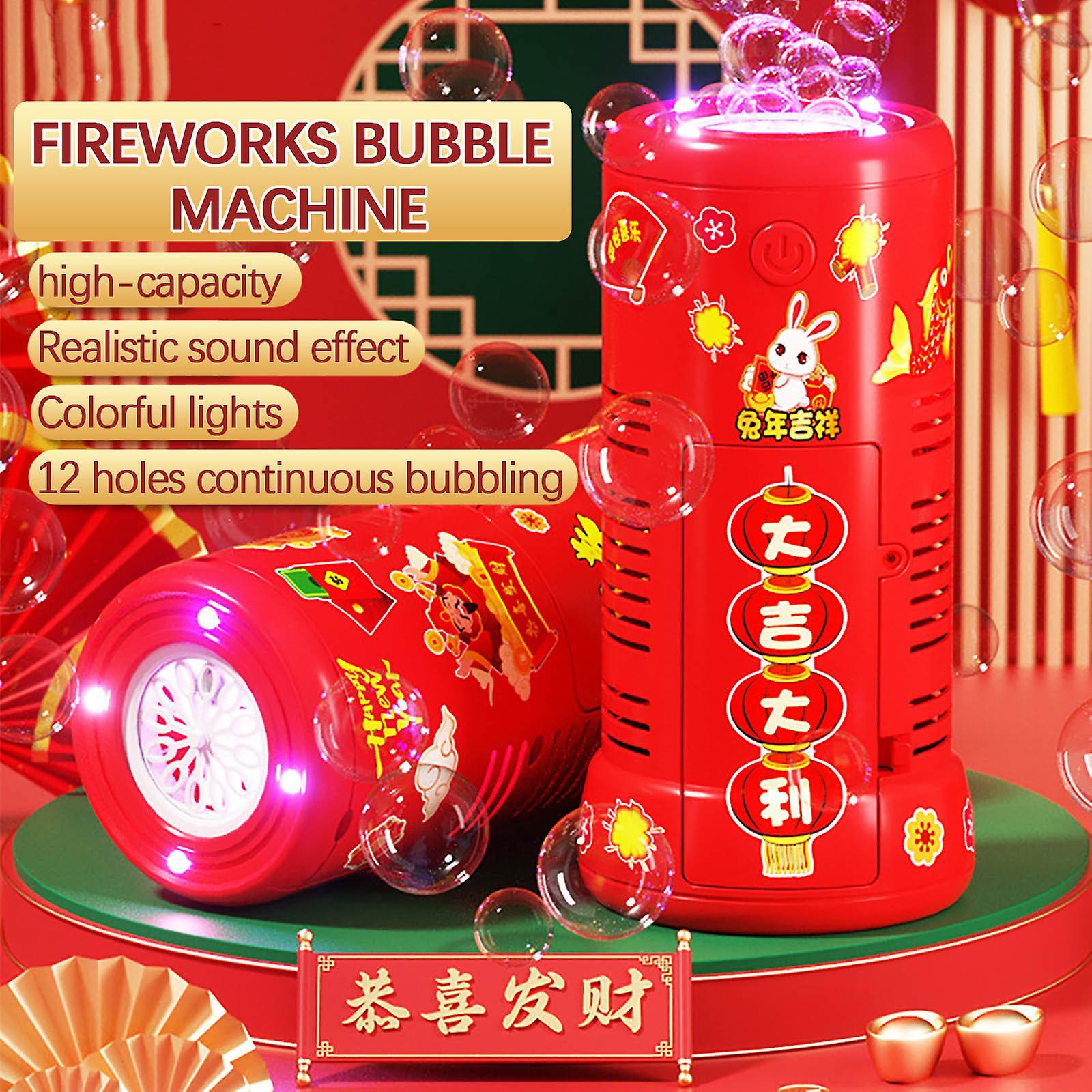 Kakanwo Portable Bubble Machine,Audiovisual Music Children'S Toys New Year Toys Fully Automatic Bubble Red Free Size