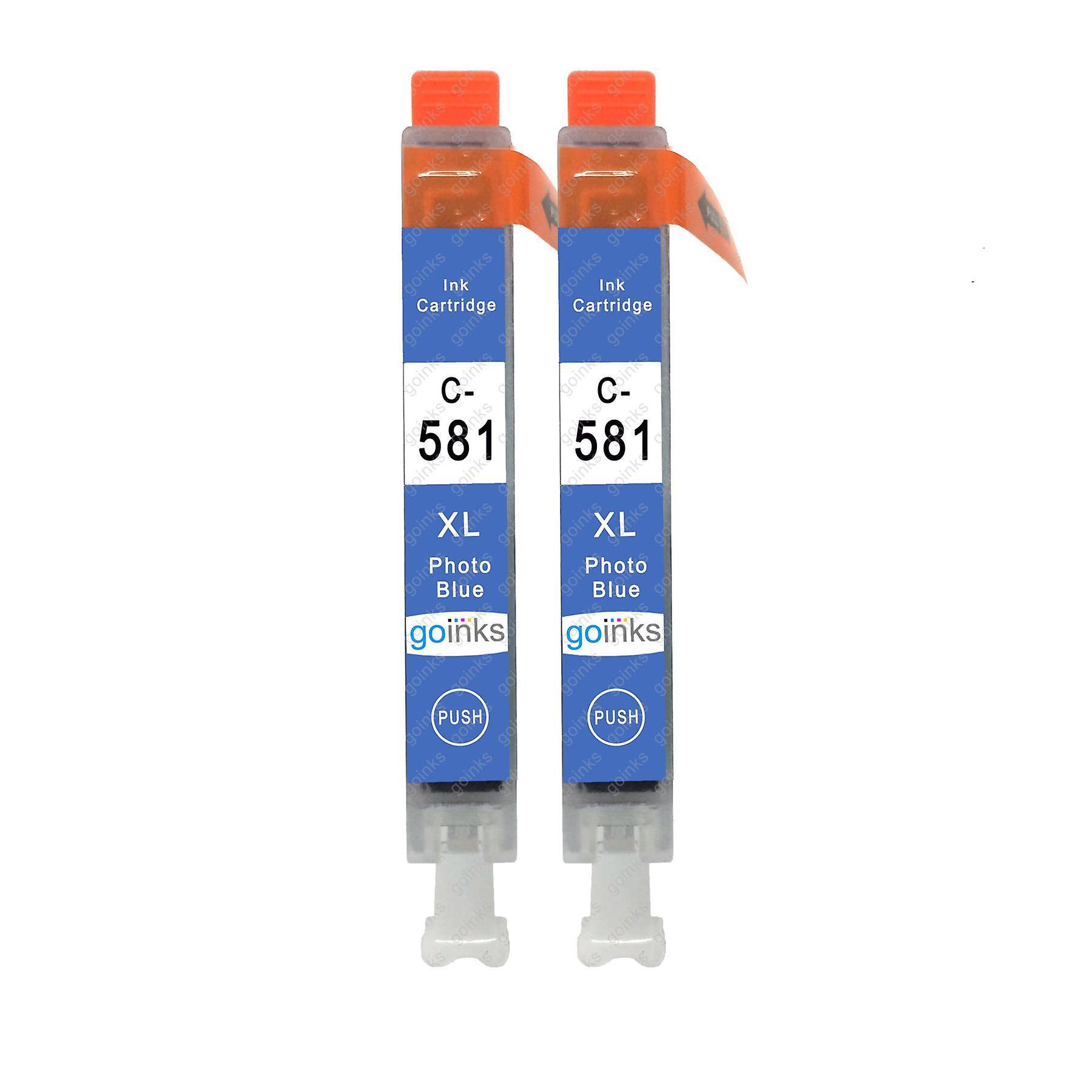 2 Photo Blue Ink Cartridges to replace Canon CLI-581PB Compatible/non-OEM from Go Inks