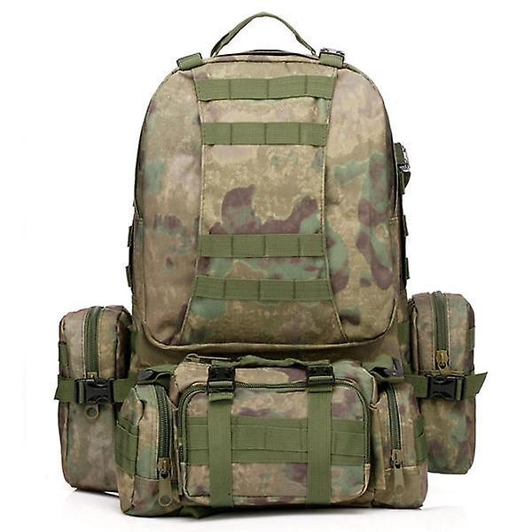 GreenZech 50L military nylon outdoor sports rucksack backpack for camping hiking etc Camouflage