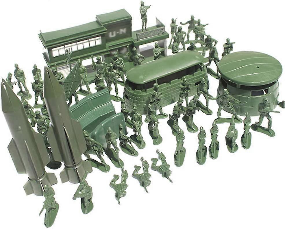 Phwj 56 Pieces Army Action Figures Set, Military Play Set With Soldiers, Tanks, Airplanes, Flags, Soldier Figures Set Model Boys Plastic Mission Ar..