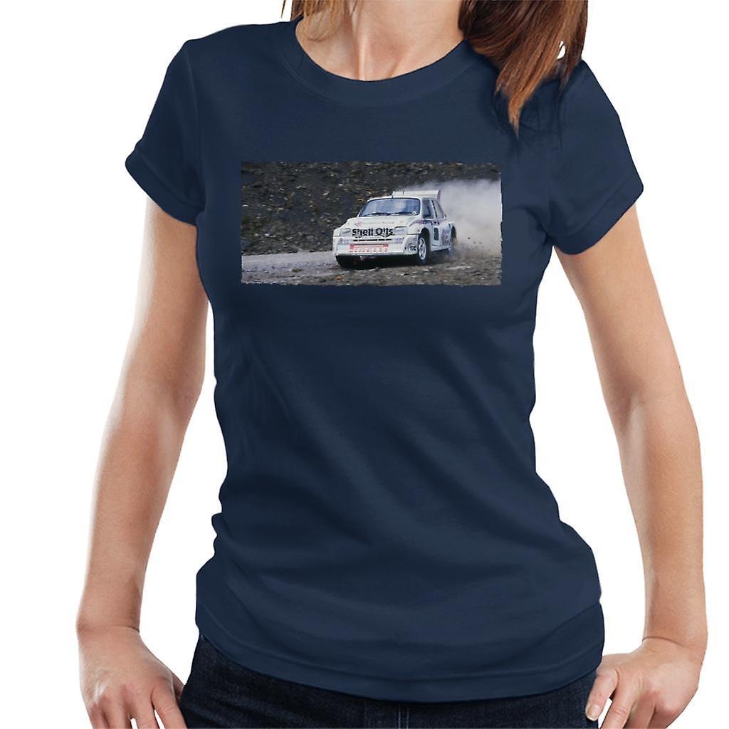 MG Metro 6R4 Drifting British Motor Heritage Women's T-Shirt Navy Blue Medium