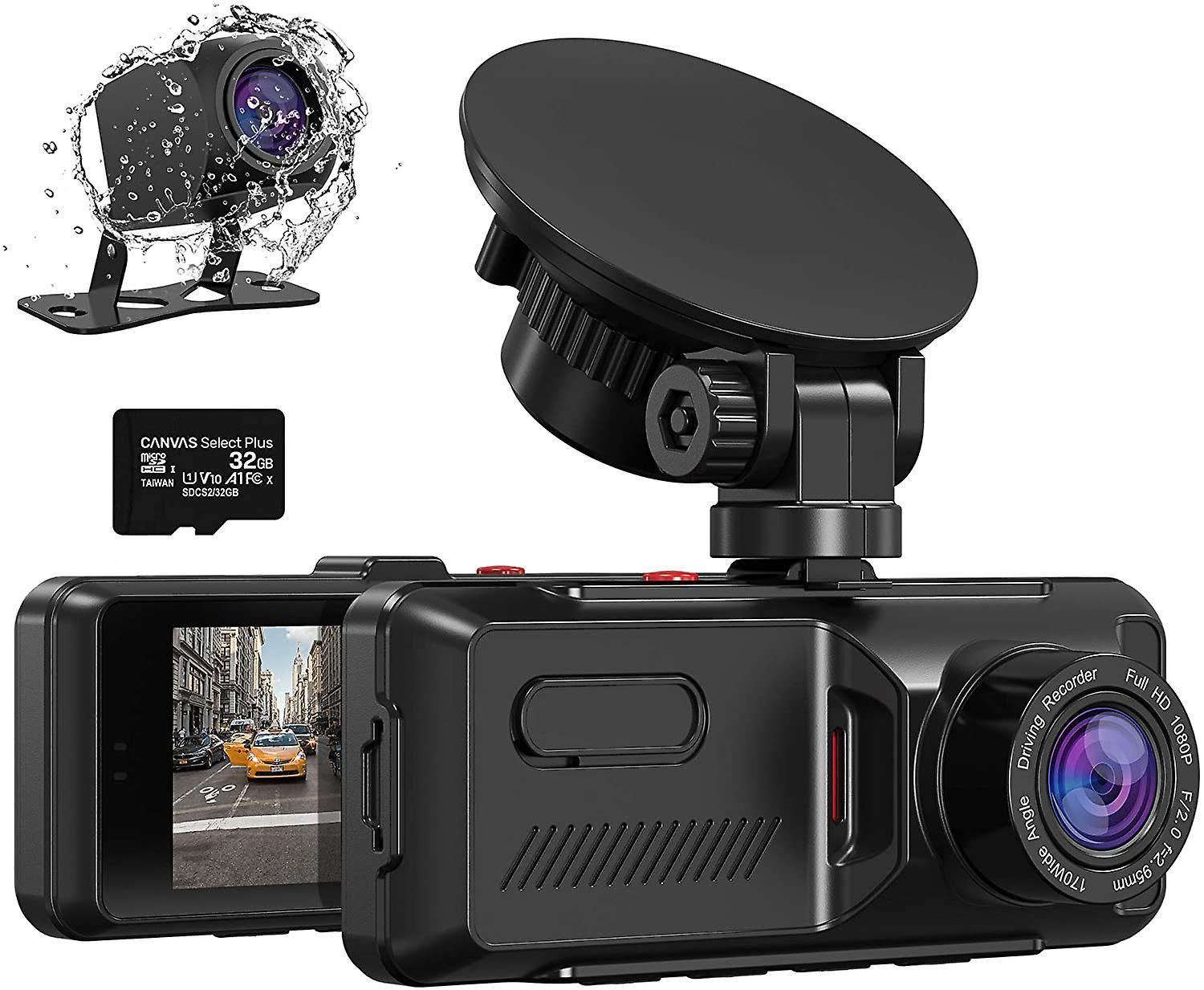 Lchouyy Kingslim D1 Dual Dash Cam With Built-in GPS, 1080P Front And Rear