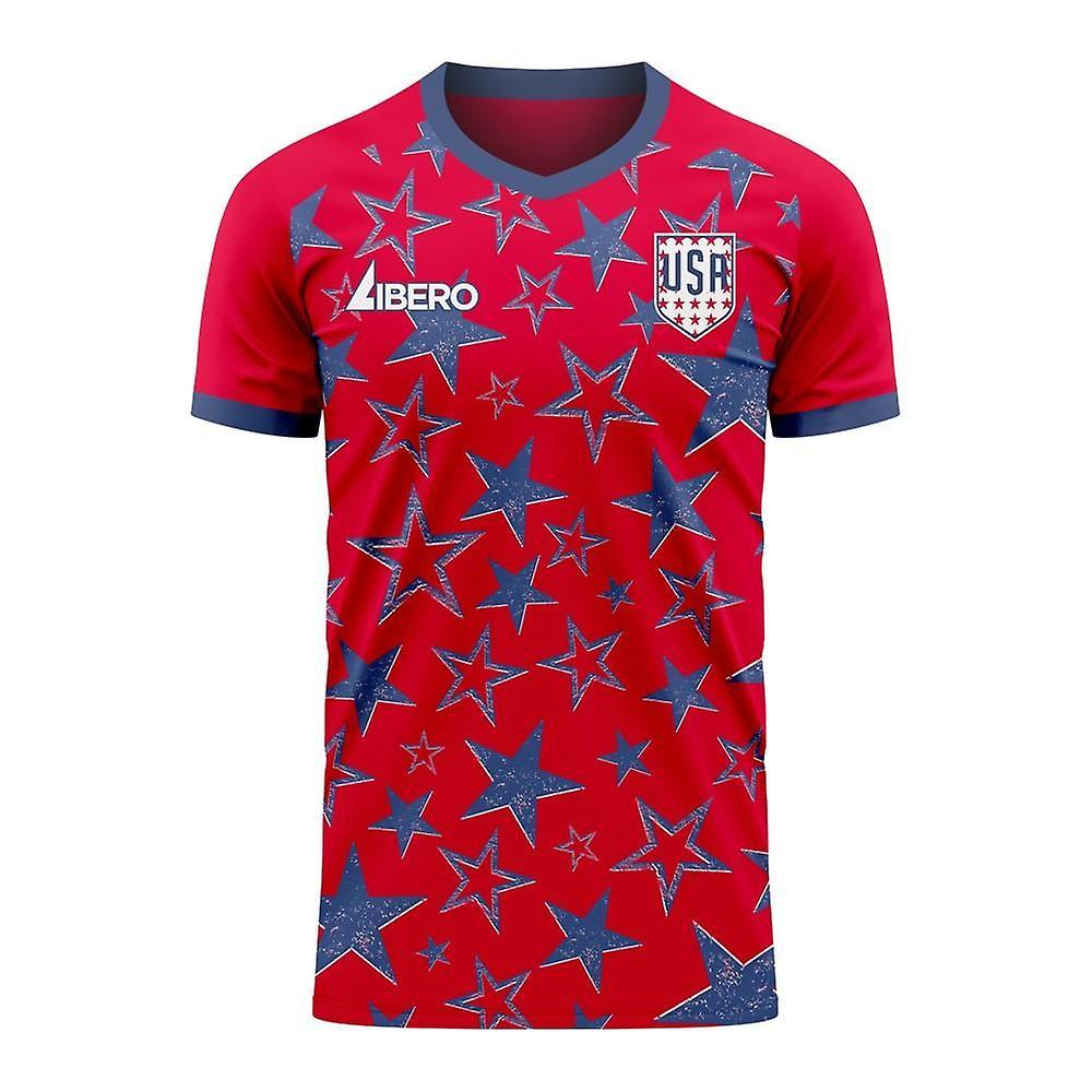 Libero Sportswear USA 2024-2025 Third Concept Football Kit (Libero) Red LB 30-32 inch Chest (75/81cm)