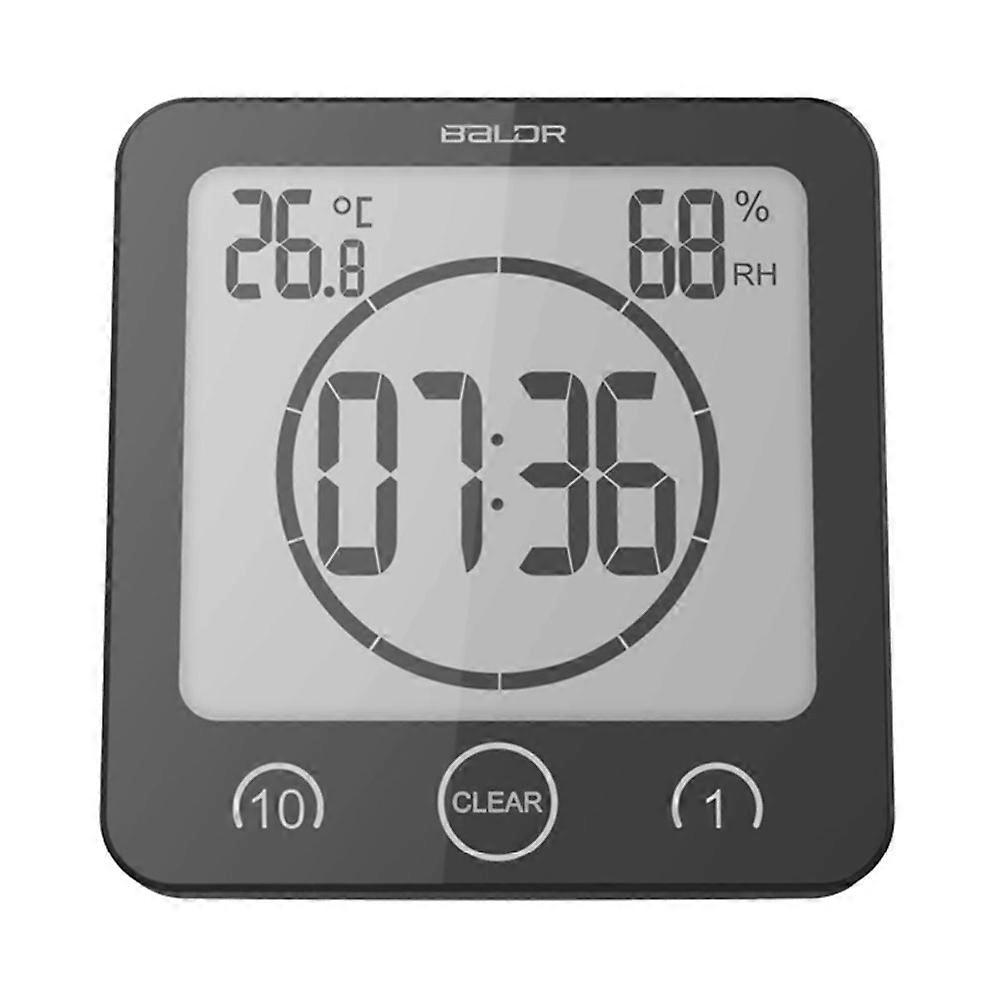 Alarm Clock | Black Bathroom Hygrometer Alarm Clock