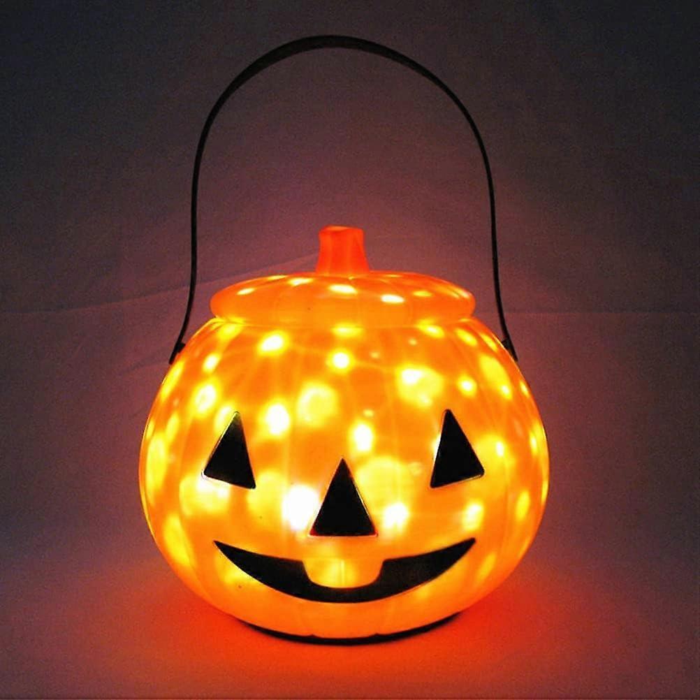 Liangnv Halloween Pumpkin Bucket with LED,Portable Pumpkin Lantern with Handle Candy Holders Light up Trick or Treat Pumpkin Candy Bucket for Kids ...