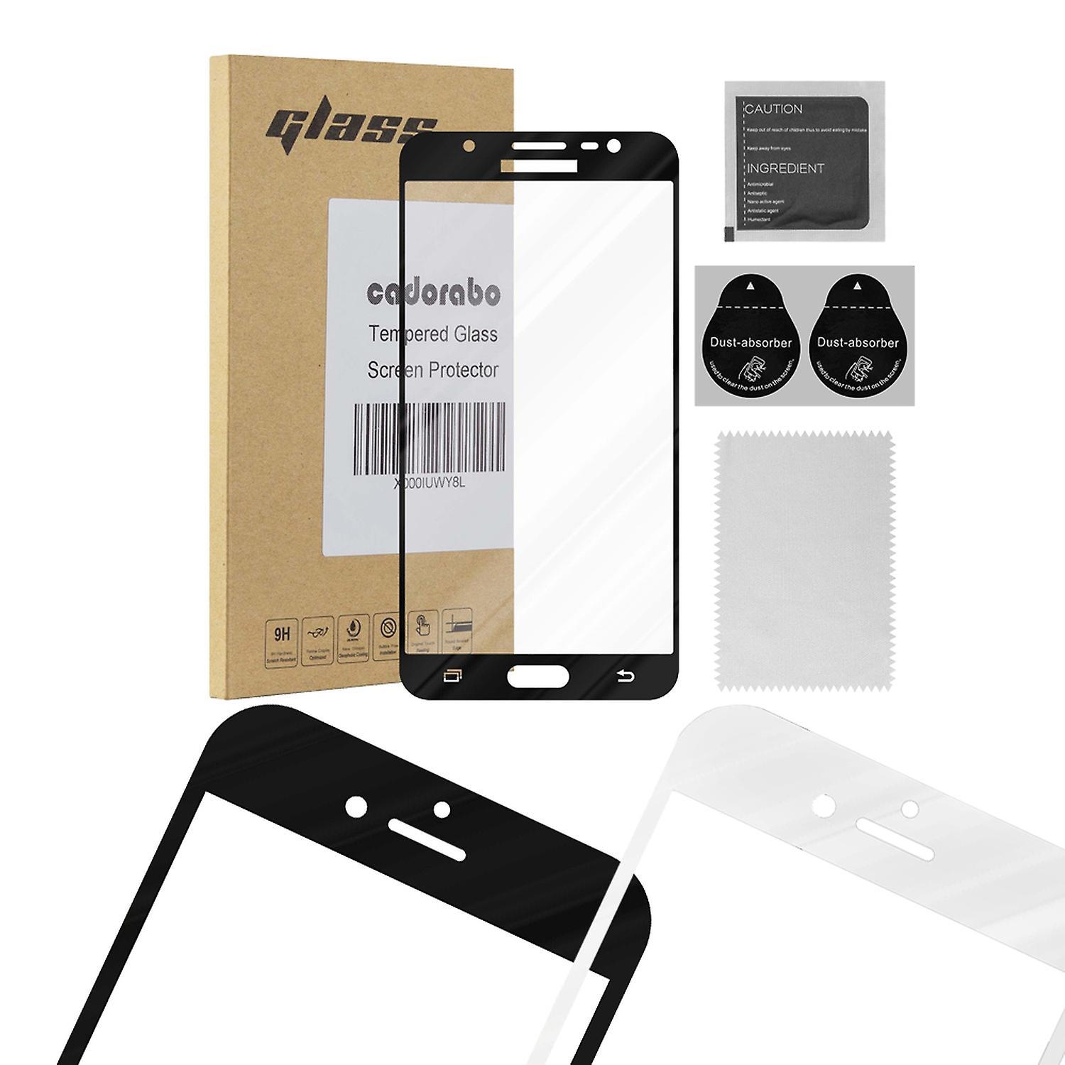 Cadorabo Samsung Galaxy J7 2016 Mobile Phone Screen Protector Screen Protector Glass Armored Film Cover TRANSPARENT with WHITE