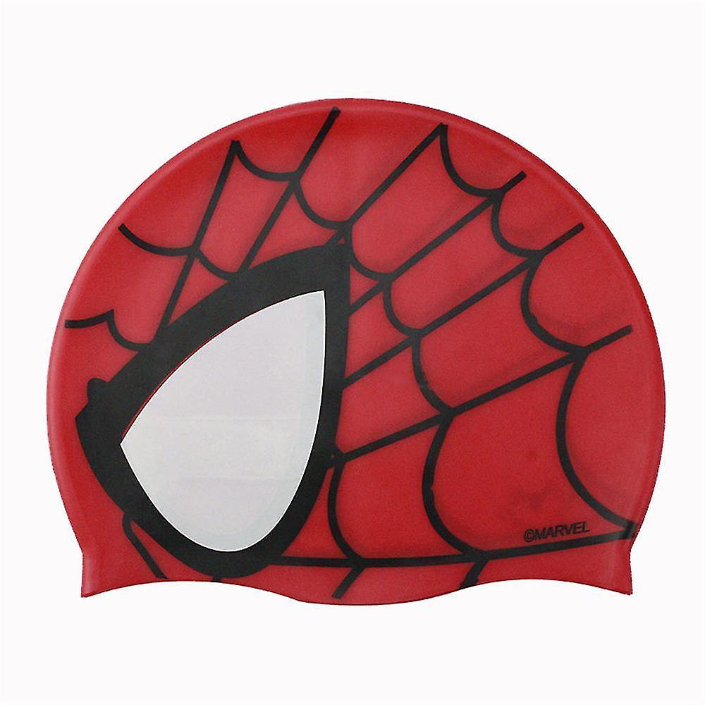 POTATO Kids Spiderman Silicone Swim Cap Children Boy Girls Waterproof Swimming Hat Red