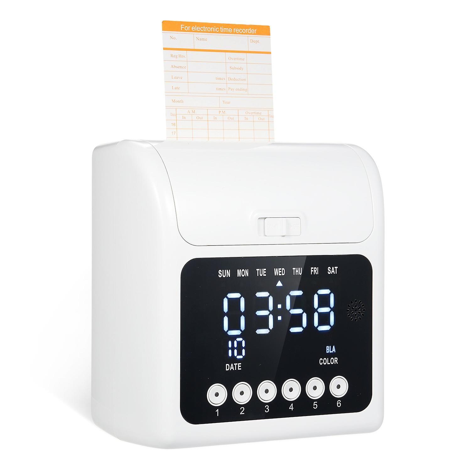 Bisofice Electronic Time Clock with Extra 100pcs Time Cards 2 Sided Monthly & Weekly and 2PCS Ink Ribbon Cart UK Plug