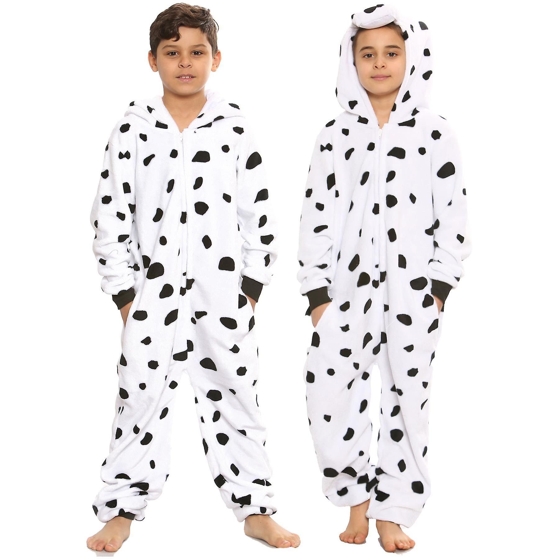 A2Z 4 Kids Unisex Dalmatian Animal Onesie One Piece Pyjamas Set 7-8 Years