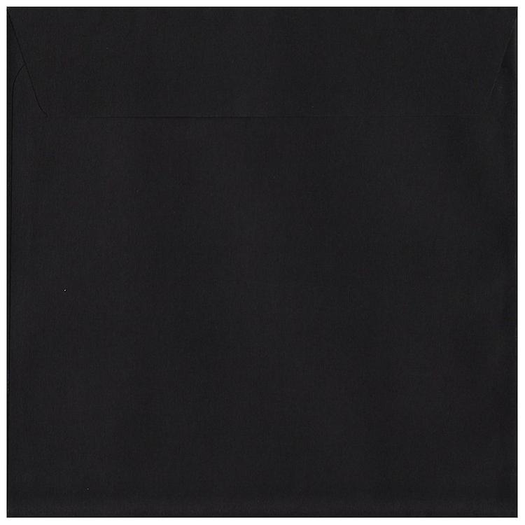 ColorSono Black Peel/Seal 160mm Square Coloured Black Envelopes. 120gsm Luxury FSC Certified Paper. 160mm x 160mm. Wallet Style Envelope. 50