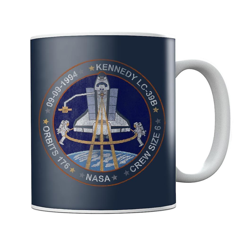 NASA STS 64 Discovery Mission Badge Distressed Mug Navy Blue 10oz