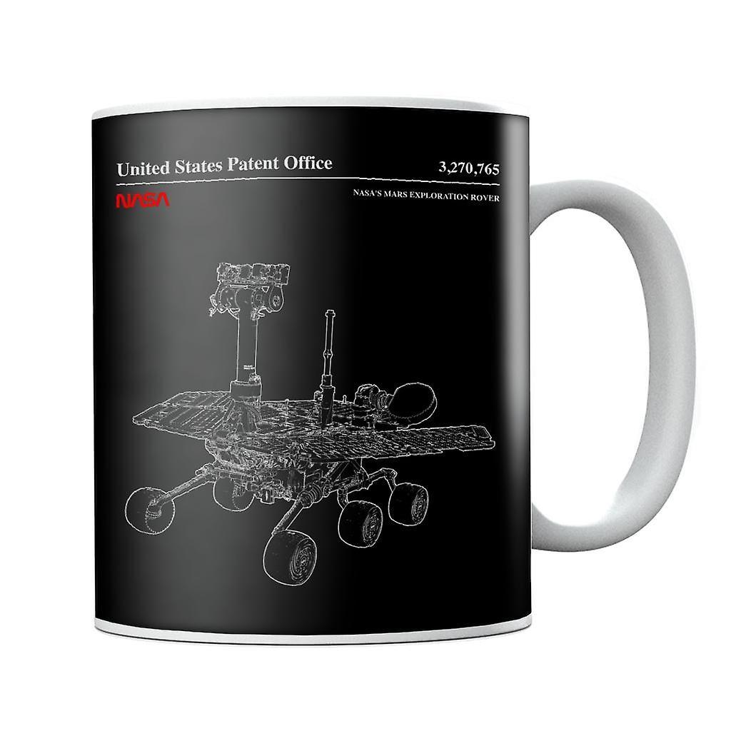 NASA Mars Exploration Rover Schematic Mug Black 10oz