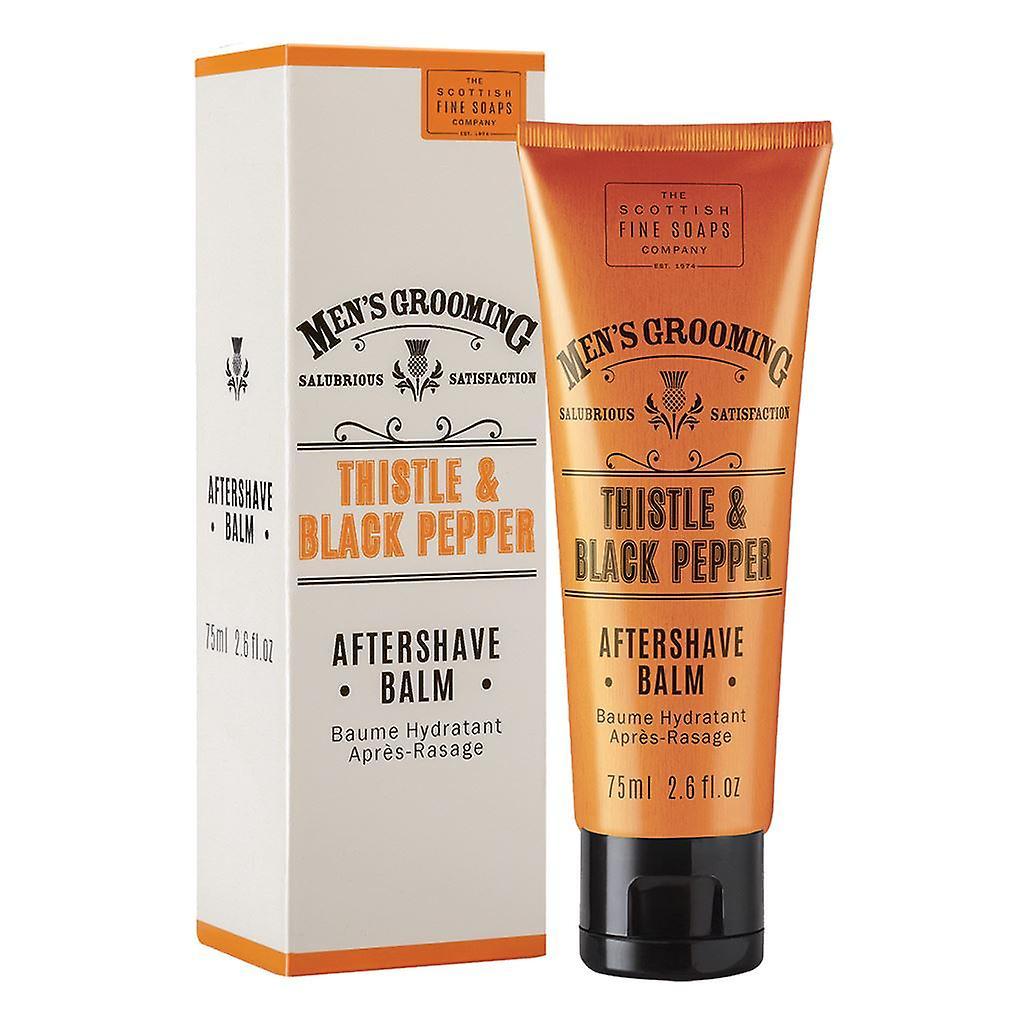 The Scottish Fine Soaps Company Thistle & Black Pepper Aftershave Balm 75ml by Scottish Fine Soaps Orange & White & Black