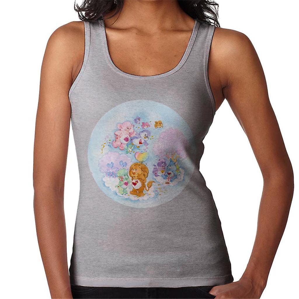 Care Bears Brave Heart Lion Pink Trees Women's Vest Heather Grey XX-Large