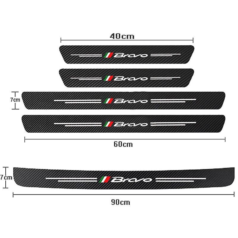 Vehicles & Parts Car Interior 5Pcs Car Door Threshold Scuff Plate For Fiat 500 500C 2012 500X 500L Abarth 695 Carbon Fiber Car Door Sill Sticker Ac...