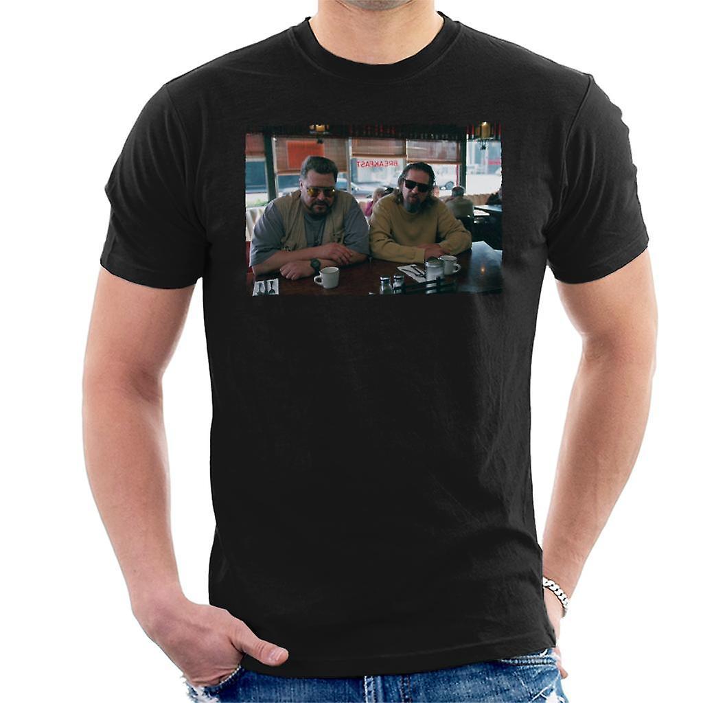 The Big Lebowski The Dude And Walter Coffee Shop Scene Men's T-Shirt Black XX-Large