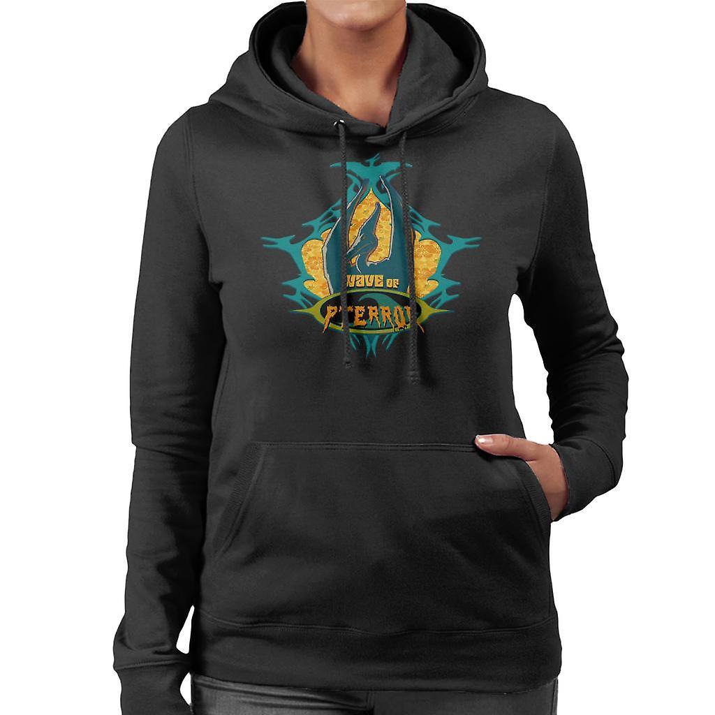 Jurassic Park Pteranodon Wave Of Pterror Women's Hooded Sweatshirt Black Small