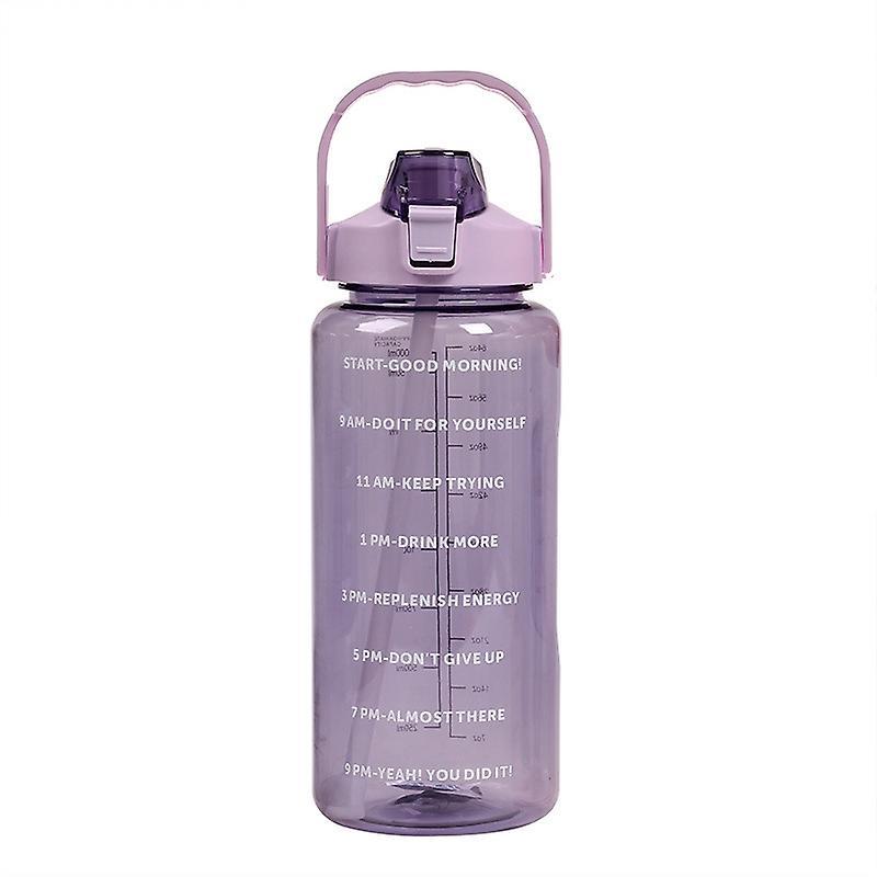 Guangzhou Yunlong Trading Co., 2 Liter Sports Water Bottle With Straw Men Women Fitness Water Bottles Outdoor Cold Water Bottlesc W Purple 2000ml