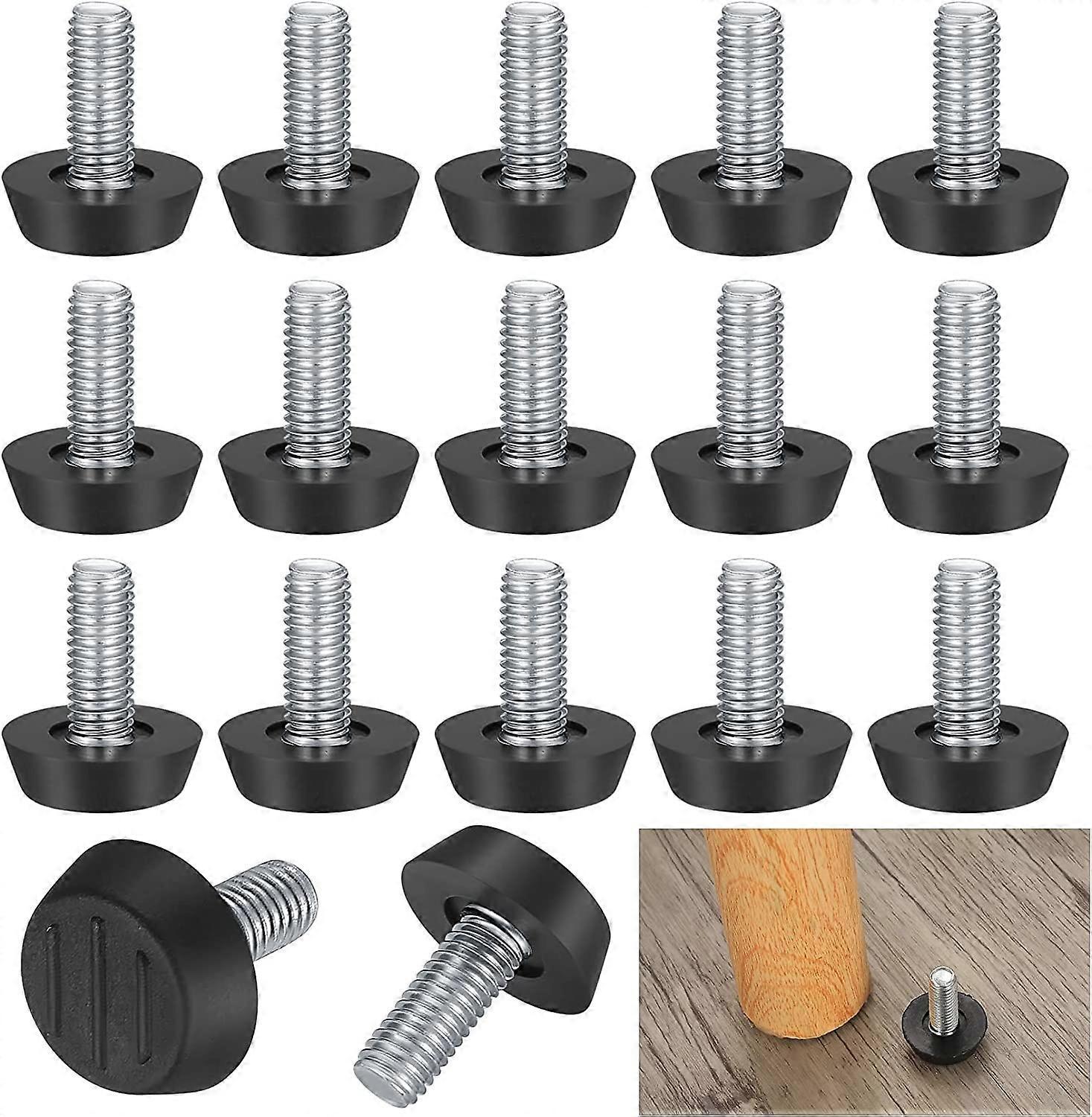 Shindat 22 Pack Adjustable Furniture Leveling Legs, M8 x 20mm, Screw Leveling Feet, Floor Protector, Round Base, Chair Leg Screws