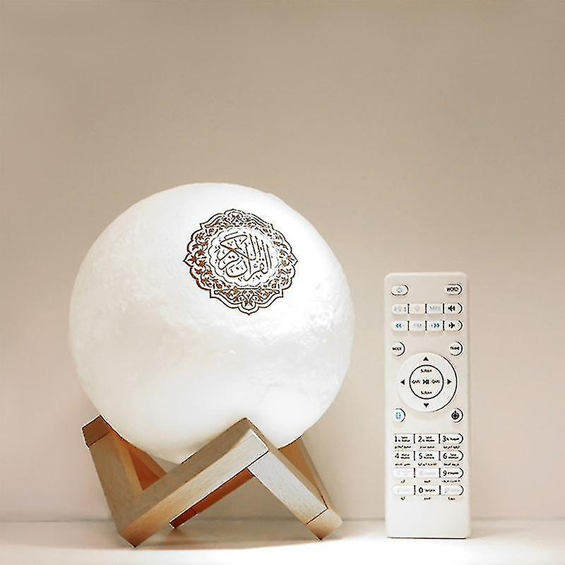 Vrxin Quran Bluetooth-compatible Speaker Moon Lamp With Support Shelf App Control Night Light With Quran Recitation Translation Loudspeaker Muslim ...