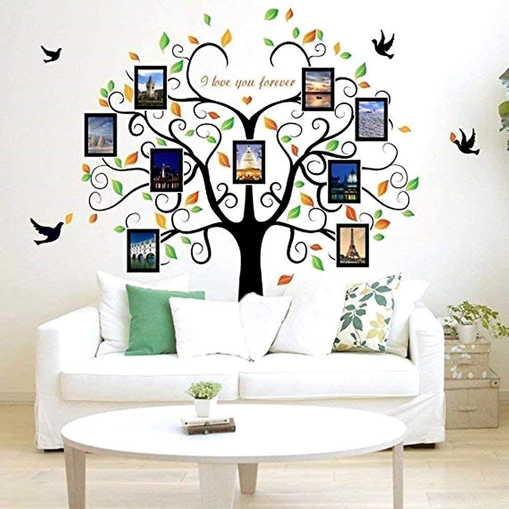 Heytea Large Family Tree Wall Decal Decor-family Tree Picture Frames Wall Decal, Vinyl Tree Photo Frames Wall Stickers For Living Room Bedroom Home..