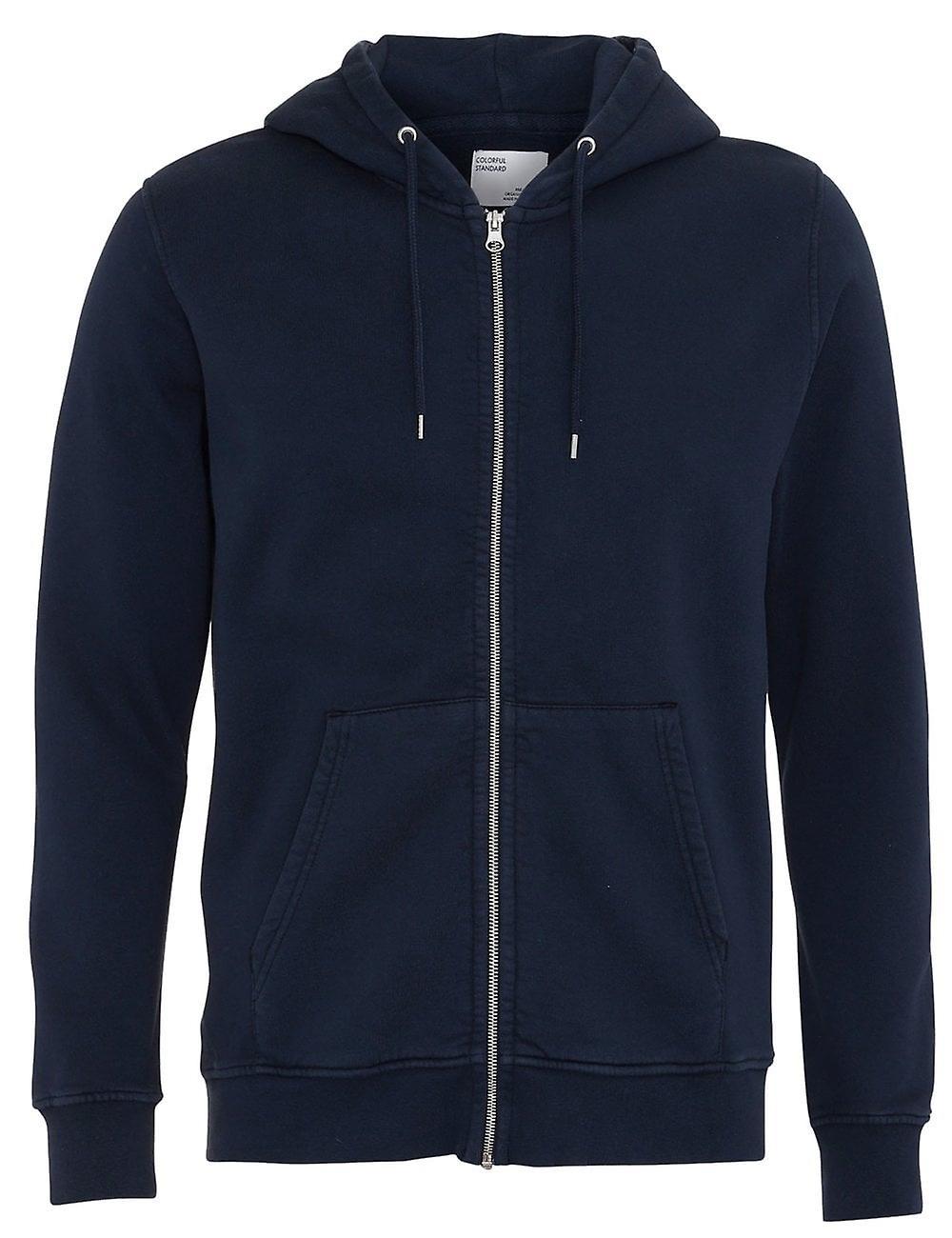 Men's Colorful Standard Organic Cotton Hooded Jacket - Navy Blue X Large