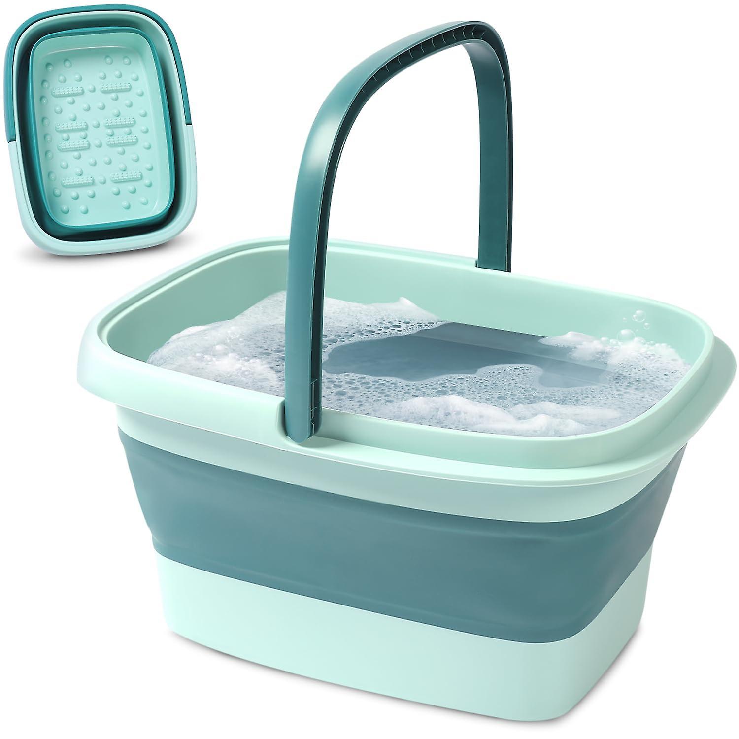 Frusde Collapsible Foot Bath, Foot Bath Soak Tub With Handle, Pedicure Foot Soak, Portable Feet Spa Soaking Basin Bucket With Massage Acupoint Ligh...