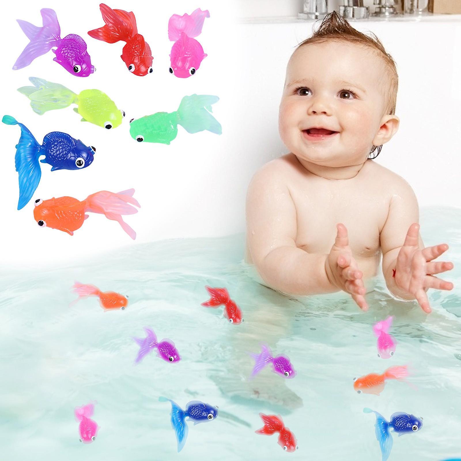 unbrand Mardi Gras Gifts 7PCS Floating Simulation Goldfish 6.3CM Translucent Soft TPR Floating Marine Children's Fish Fishing Toy 242680 A