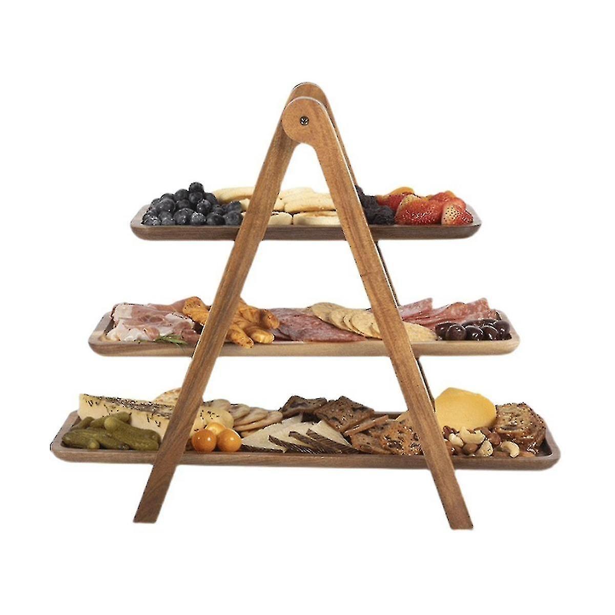 Bba 3 Tier Serving Tray Wood Tiered Tray Decor Cake Stand Farmhouse Tiered Tray Party Serving Dishes An