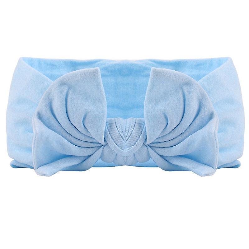 Slowmoose Soft Bow Knot- Turban Design-nylon Hair Bands Sky Blue